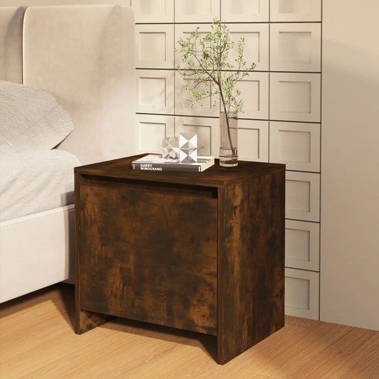 Berkfield Bedside Cabinet Smoked Oak 45x34x44.5 cm Engineered Wood