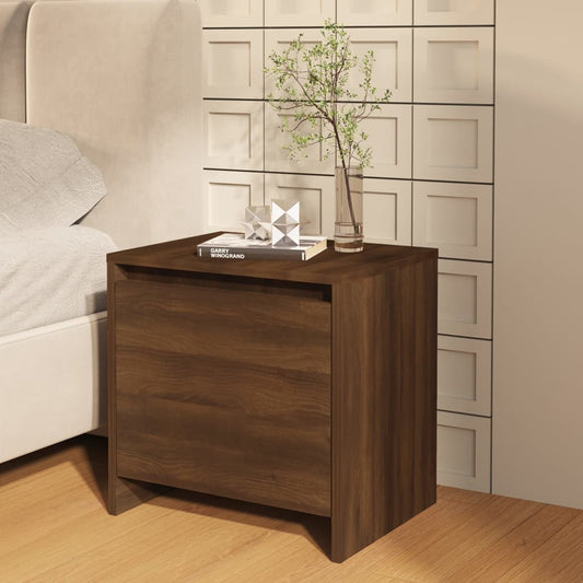 Berkfield Bedside Cabinet Brown Oak 45x34x44.5 cm Engineered Wood