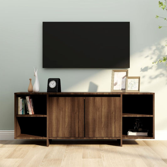 Berkfield TV Cabinet Brown Oak 130x35x50 cm Engineered Wood