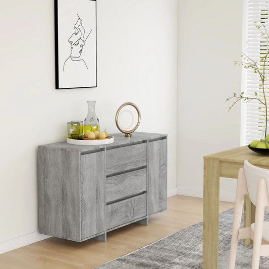 Berkfield Sideboard with 3 Drawers Grey Sonoma 120x41x75 cm Engineered Wood