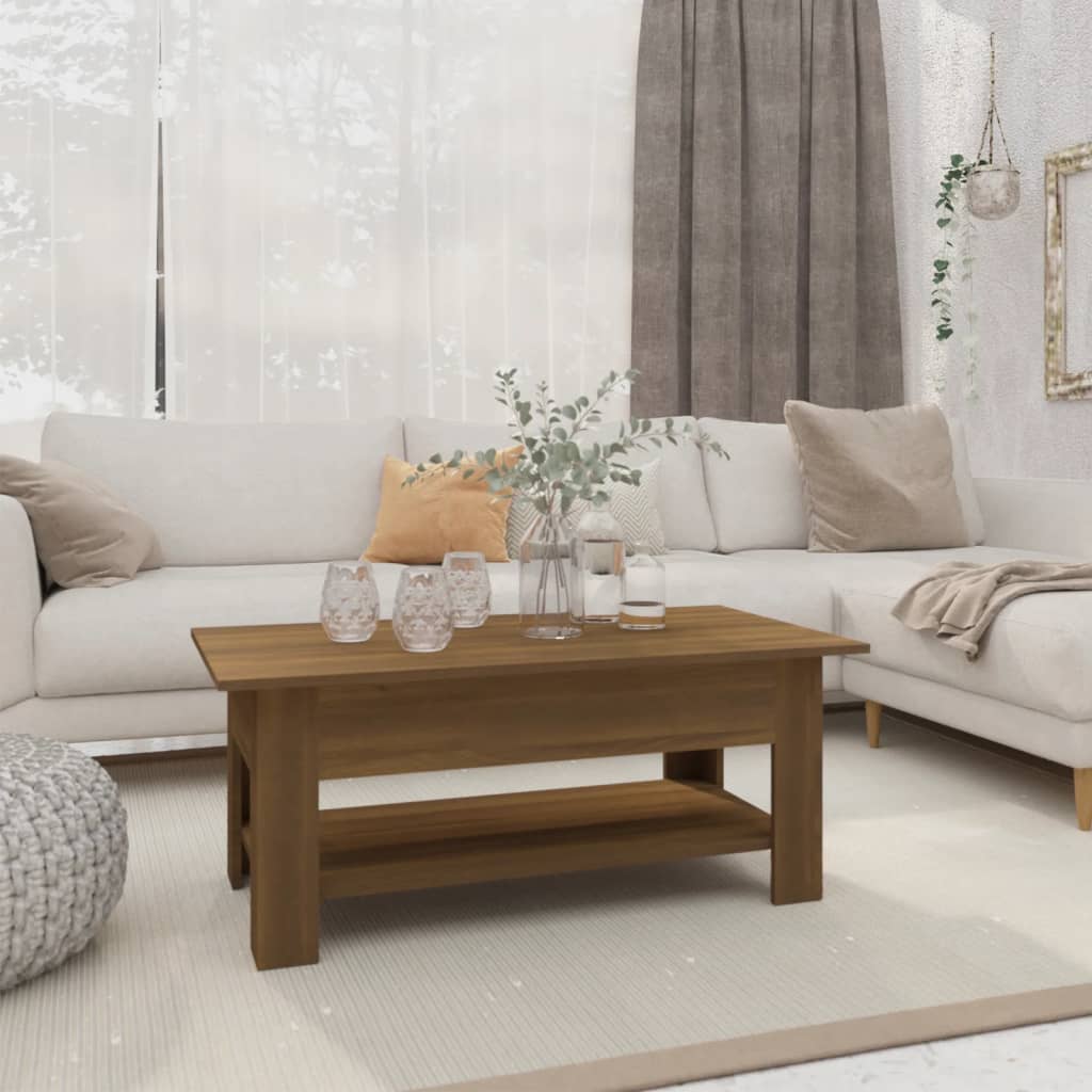 Berkfield Coffee Table Brown Oak 102x55x42 cm Engineered Wood