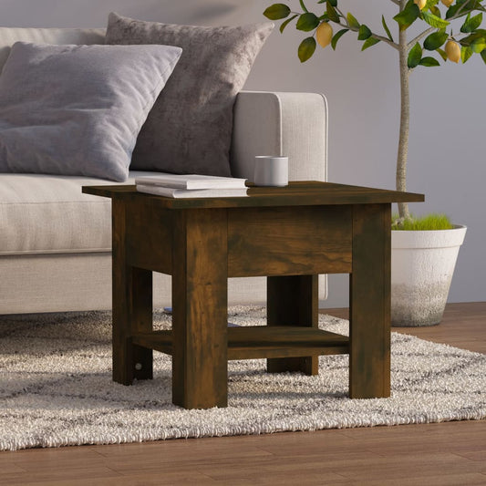 Berkfield Coffee Table Smoked Oak 55x55x42 cm Engineered Wood