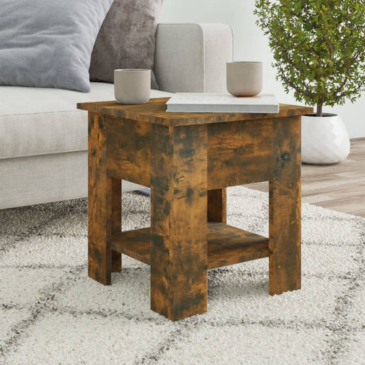 Berkfield Coffee Table Smoked Oak 40x40x42 cm Engineered wood