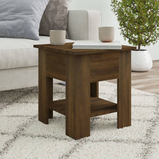 Berkfield Coffee Table Brown Oak 40x40x42 cm Engineered wood
