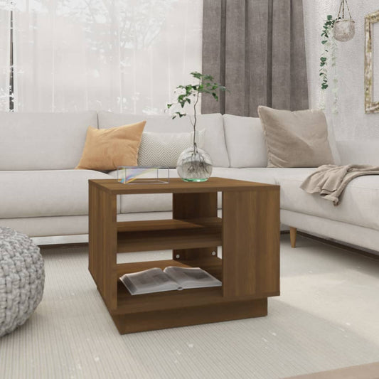 Berkfield Coffee Table Brown Oak 55x55x43 cm Engineered Wood
