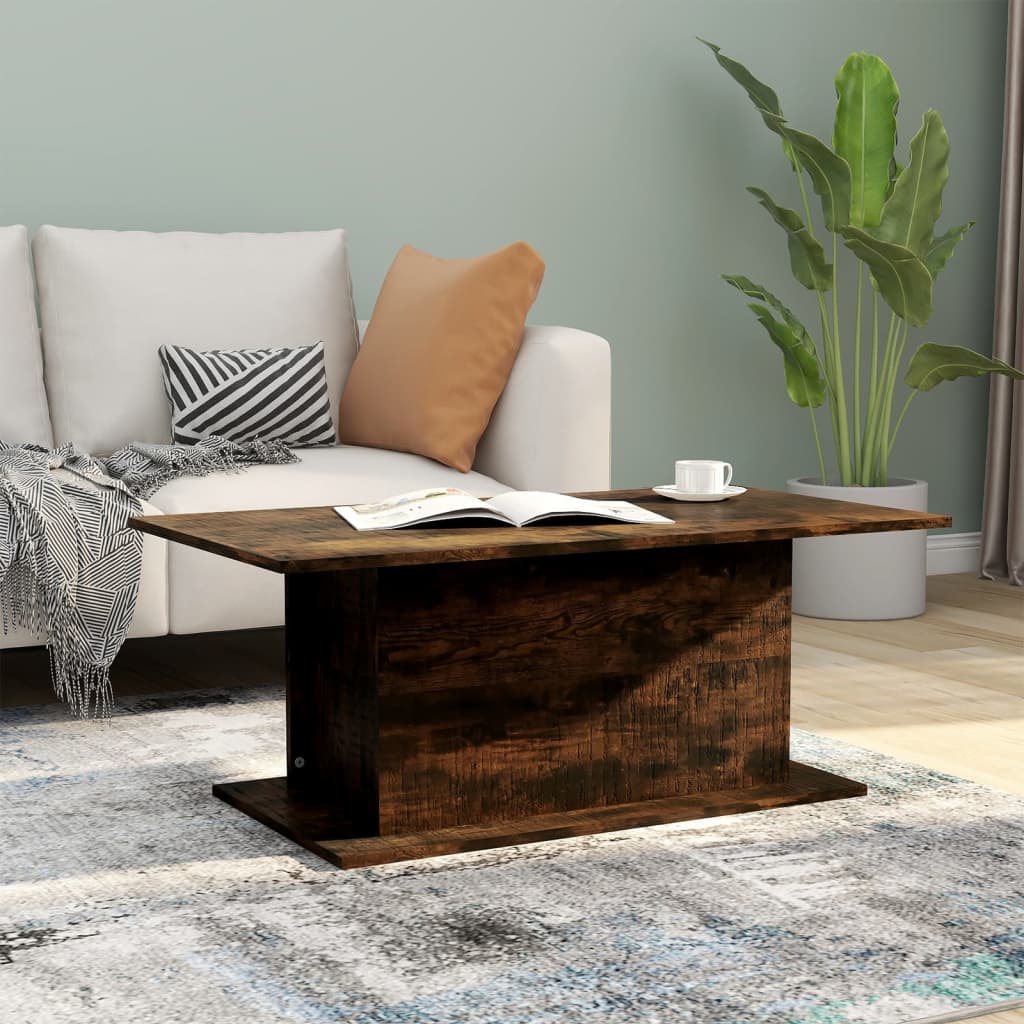 Berkfield Coffee Table Smoked Oak 102x55.5x40 cm Engineered Wood