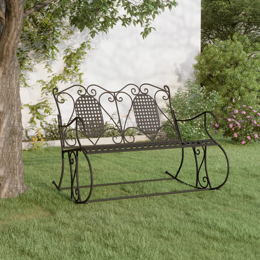 Berkfield 2-Seater Rocking Bench 113 cm Black Steel