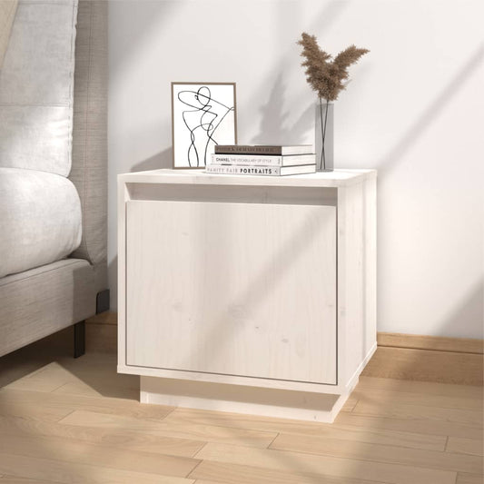 Berkfield Bedside Cabinet White 40x30x40 cm Solid Wood Pine