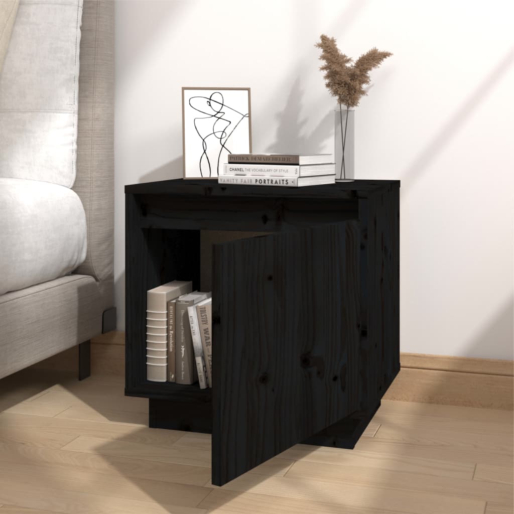 Berkfield Bedside Cabinets 2 pcs Black 40x30x40 cm Solid Wood Pine