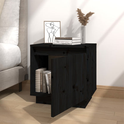 Berkfield Bedside Cabinets 2 pcs Black 40x30x40 cm Solid Wood Pine
