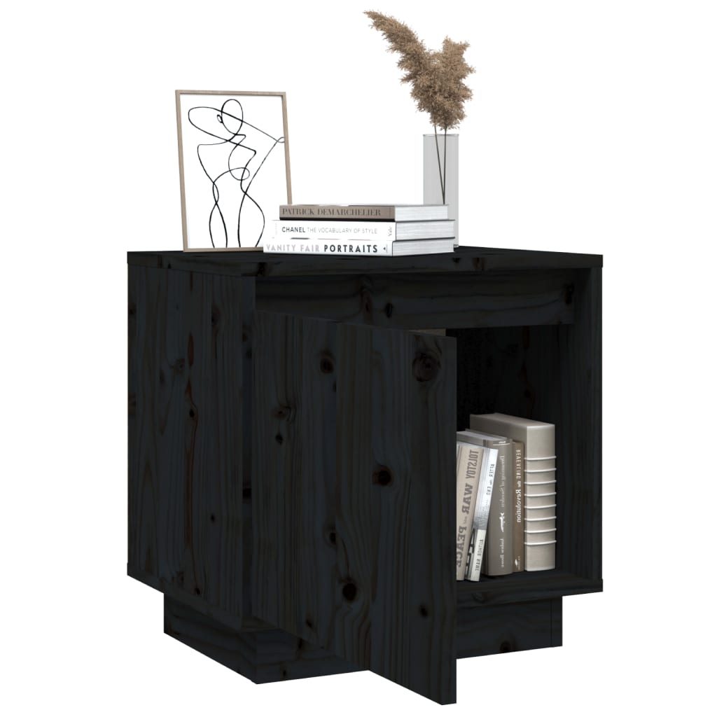 Berkfield Bedside Cabinets 2 pcs Black 40x30x40 cm Solid Wood Pine