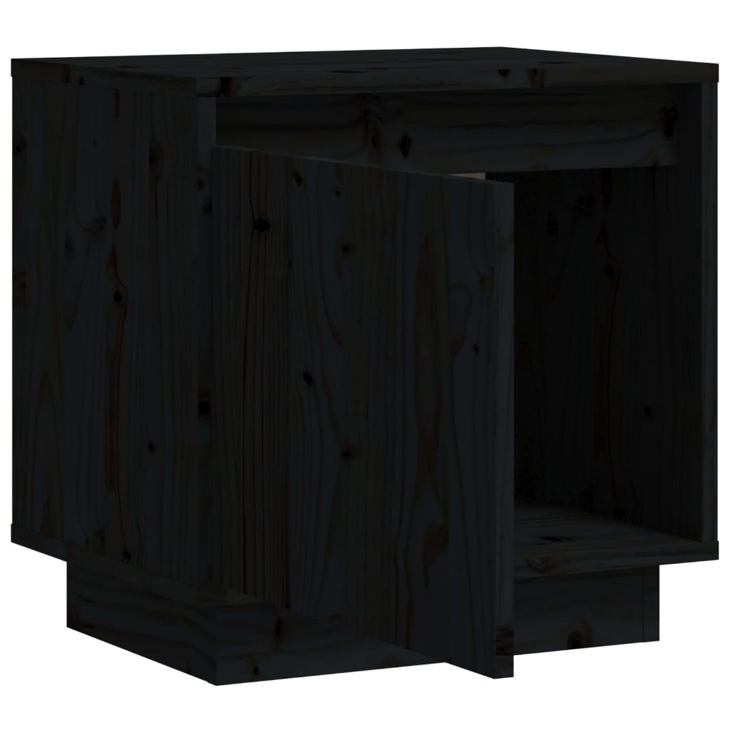 Berkfield Bedside Cabinets 2 pcs Black 40x30x40 cm Solid Wood Pine