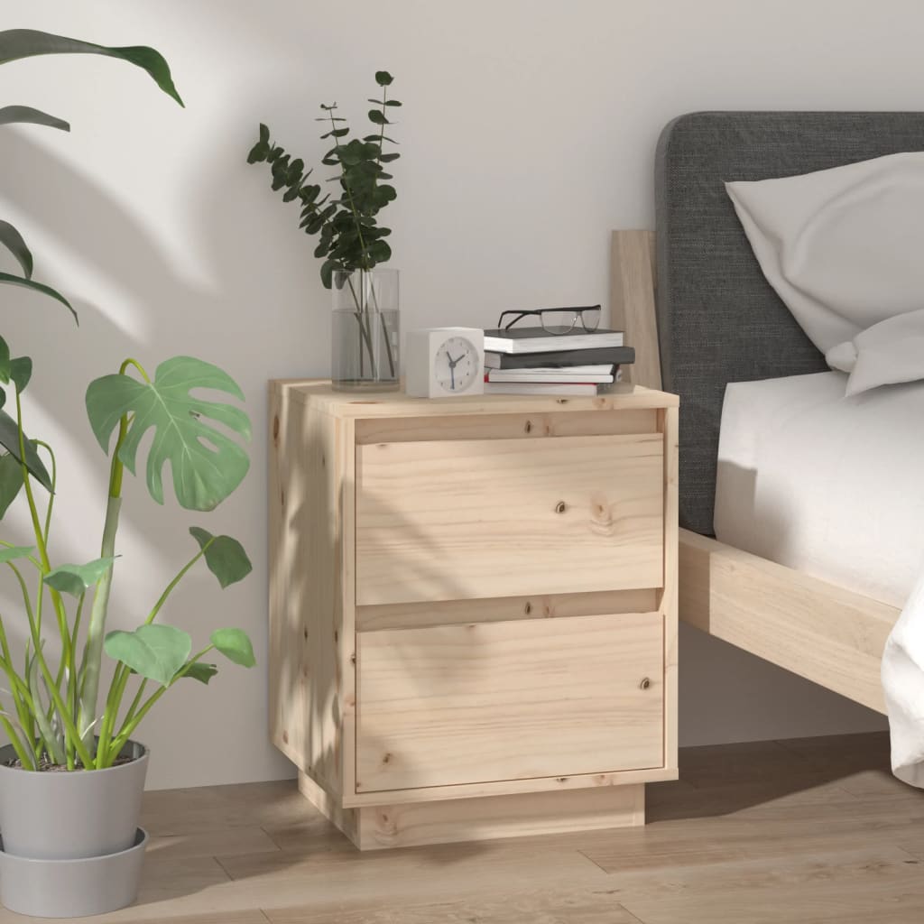 Berkfield Bedside Cabinet 40x35x50 cm Solid Wood Pine