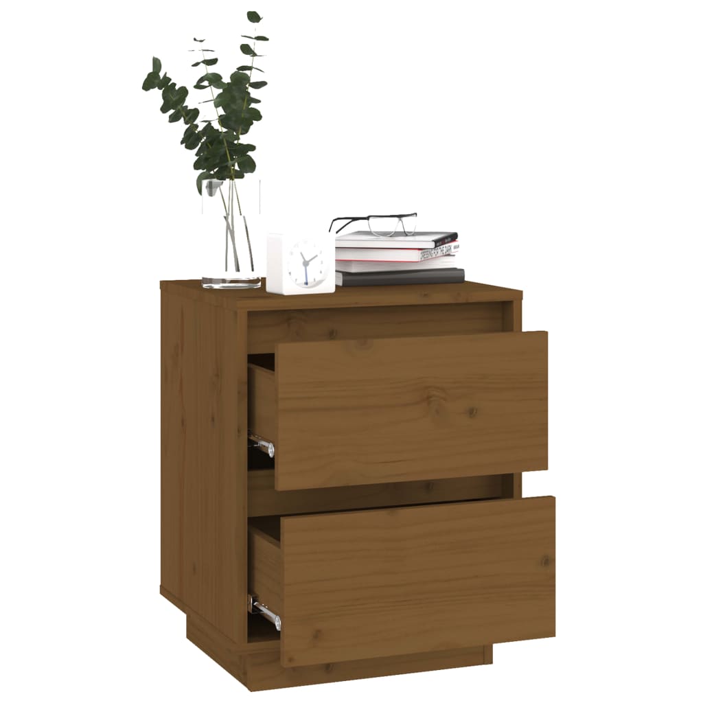 Berkfield Bedside Cabinet Honey Brown 40x35x50 cm Solid Wood Pine