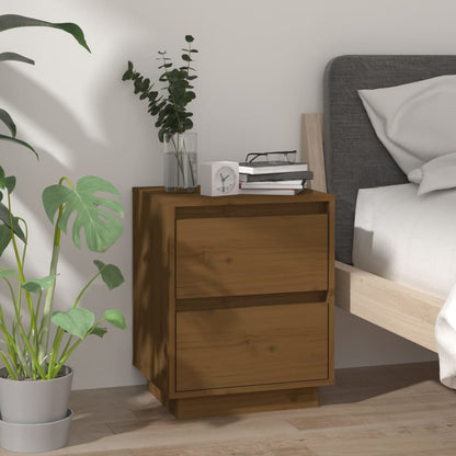 Berkfield Bedside Cabinet Honey Brown 40x35x50 cm Solid Wood Pine