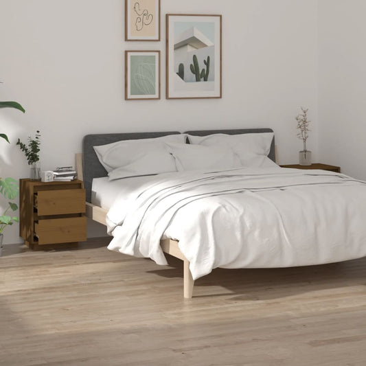 Berkfield Bedside Cabinets 2 pcs Honey Brown 40x35x50 cm Solid Wood Pine