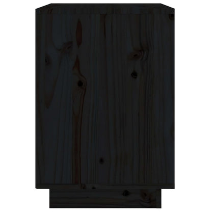 Berkfield Bedside Cabinet Black 40x35x50 cm Solid Wood Pine