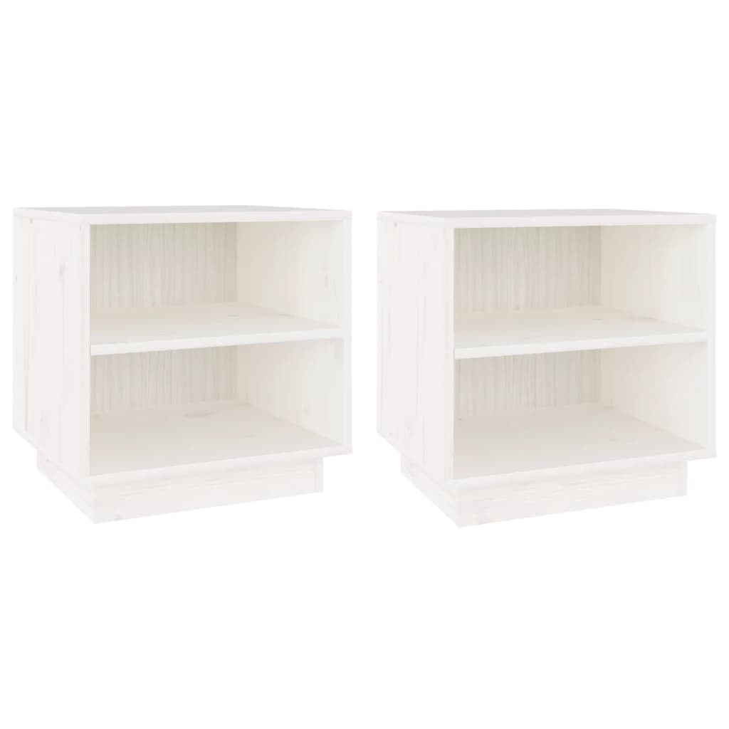 Berkfield Bedside Cabinets 2 pcs White 40x34x40 cm Solid Wood Pine