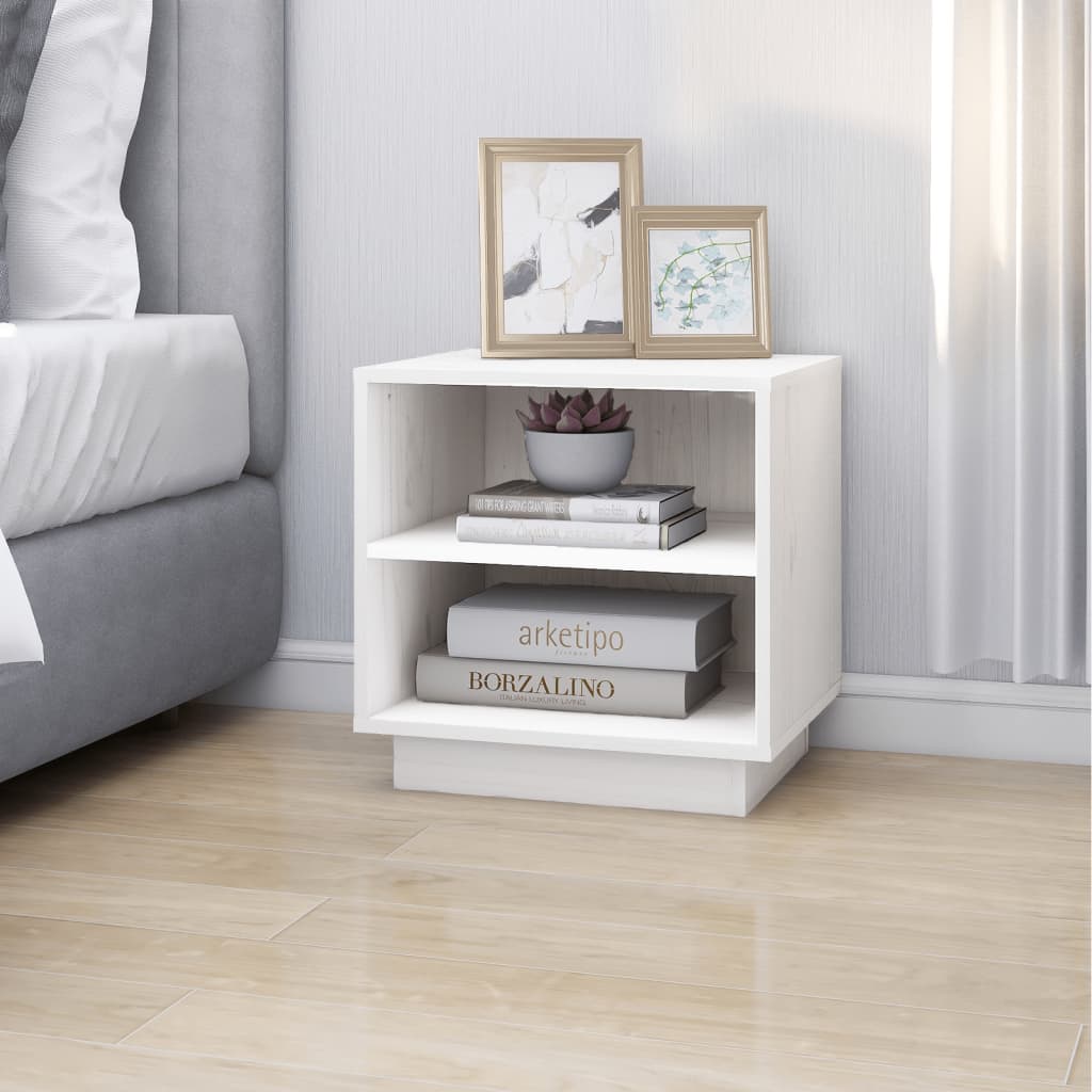 Berkfield Bedside Cabinets 2 pcs White 40x34x40 cm Solid Wood Pine