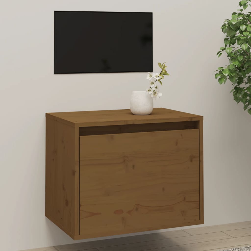Berkfield Wall Cabinet Honey Brown 45x30x35 cm Solid Pinewood