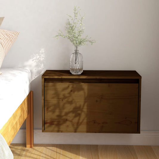 Berkfield Wall Cabinet Honey Brown 60x30x35 cm Solid Pinewood
