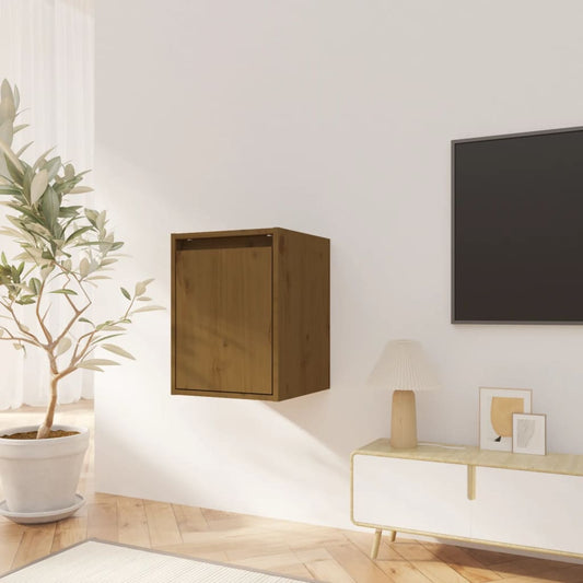 Berkfield Wall Cabinet Honey Brown 30x30x40 cm Solid Wood Pine