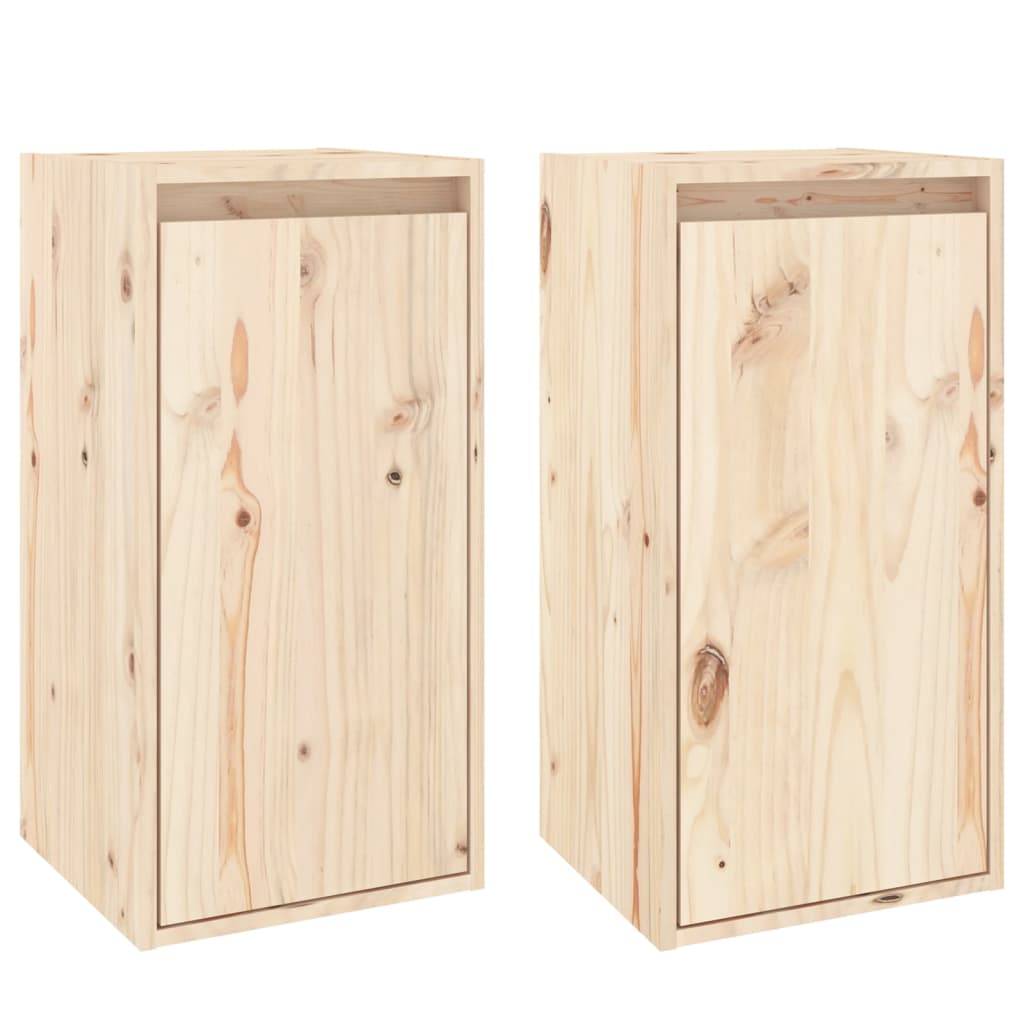 Berkfield Wall Cabinets 2 pcs 30x30x60 cm Solid Wood Pine
