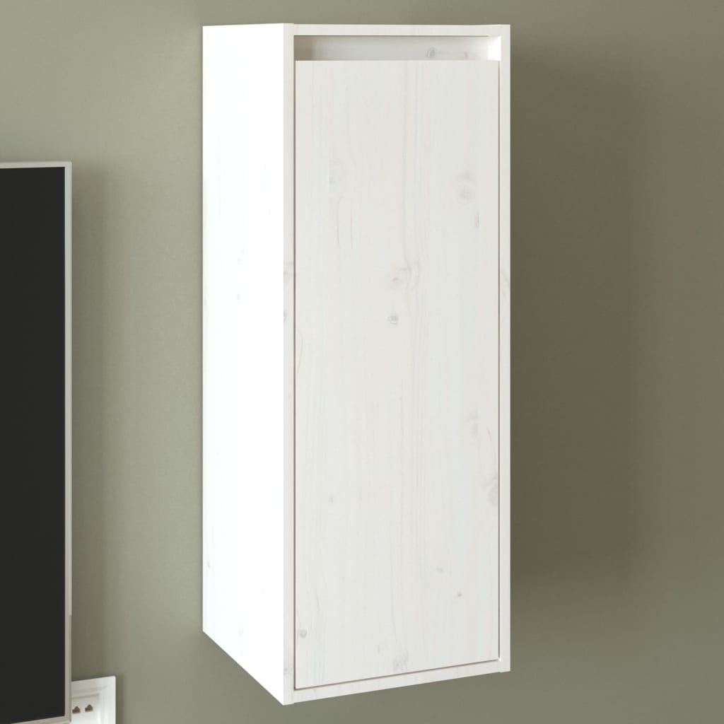 Berkfield Wall Cabinet White 30x30x80 cm Solid Wood Pine