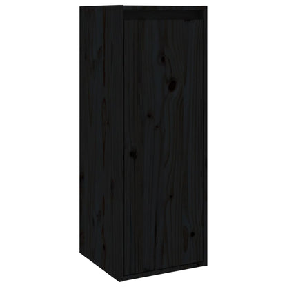 Berkfield Wall Cabinet Black 30x30x80 cm Solid Wood Pine