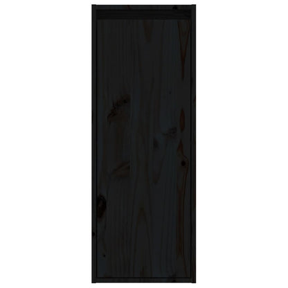 Berkfield Wall Cabinet Black 30x30x80 cm Solid Wood Pine