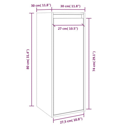Berkfield Wall Cabinet Black 30x30x80 cm Solid Wood Pine