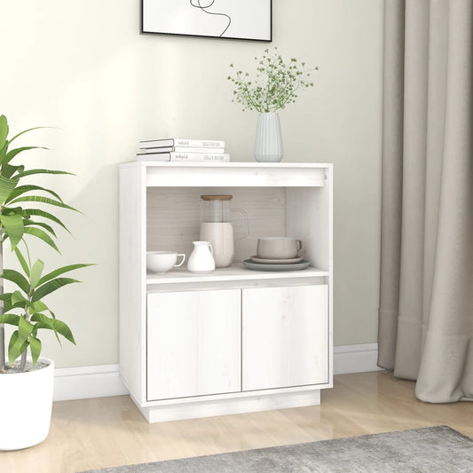 Berkfield Sideboard White 60x34x75 cm Solid Wood Pine