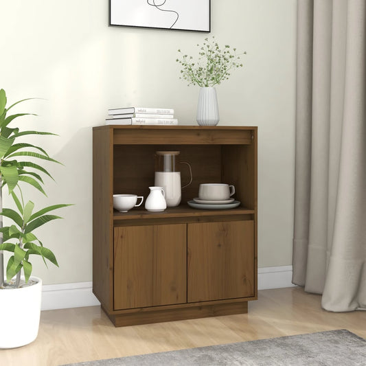 Berkfield Sideboard Honey Brown 60x34x75 cm Solid Wood Pine