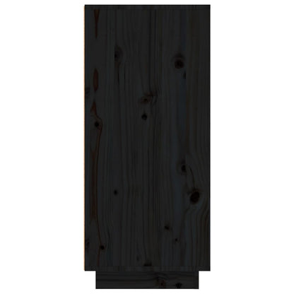 Berkfield Shoe Cabinet Black 60x35x80 cm Solid Wood Pine