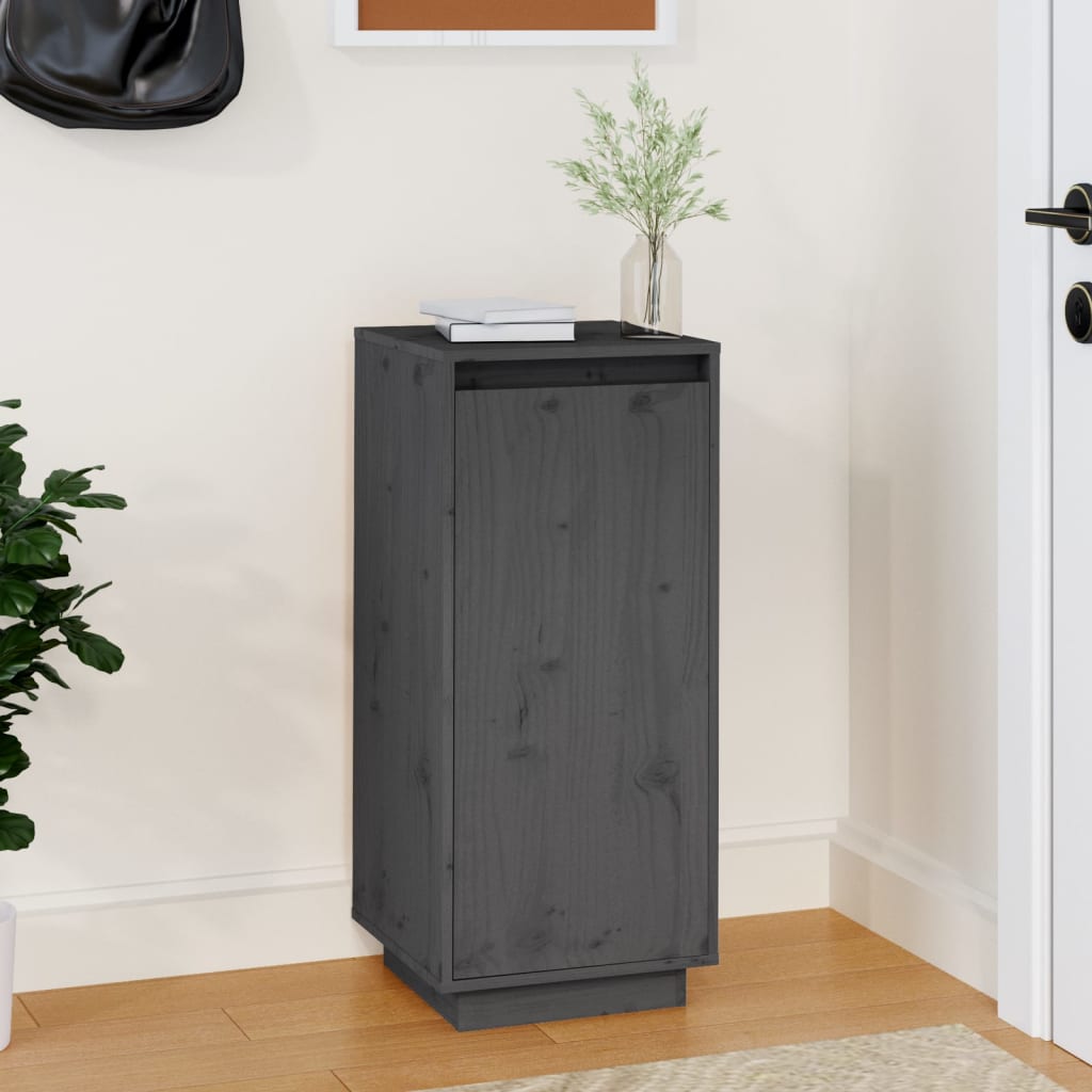 Berkfield Shoe Cabinet Grey 35x35x80 cm Solid Wood Pine