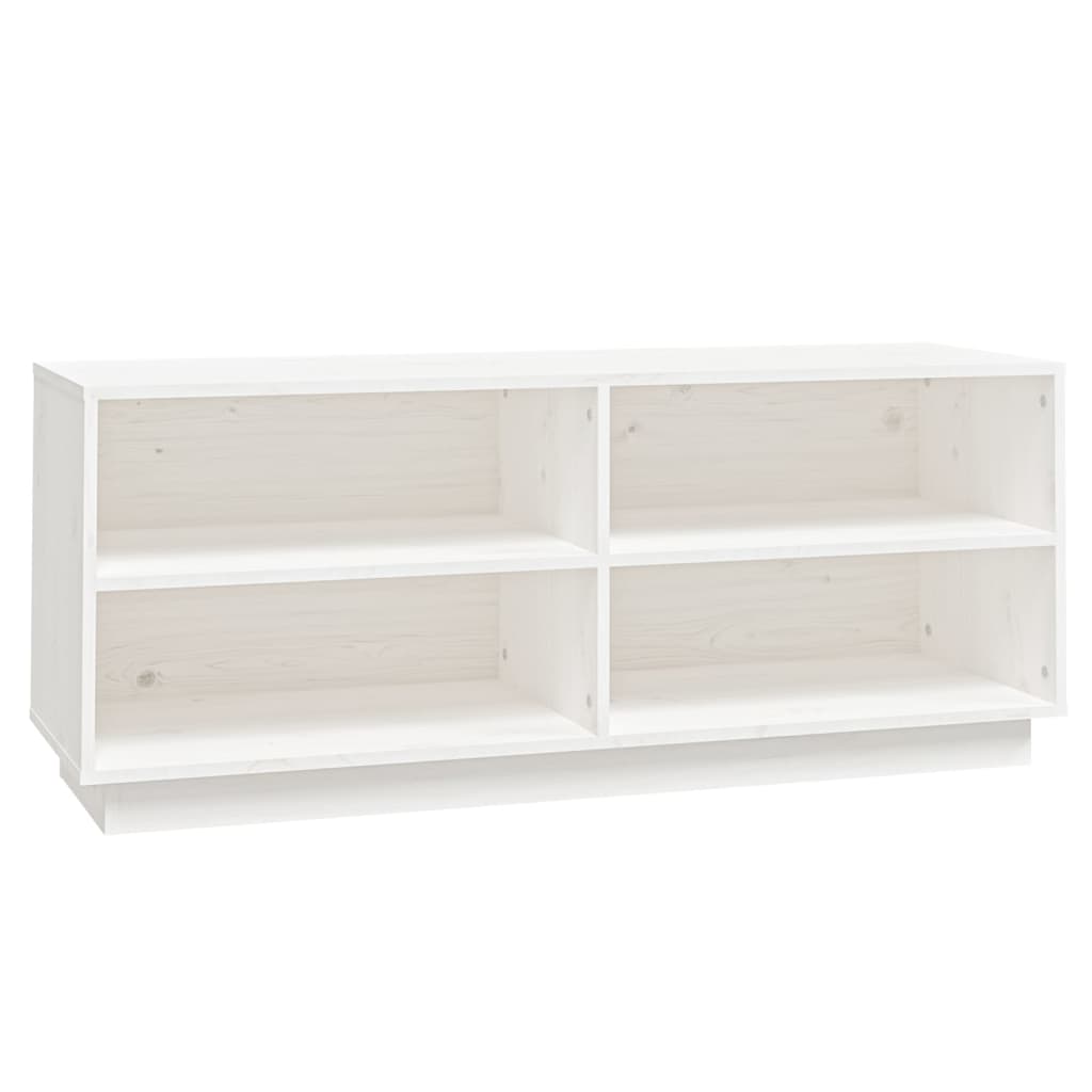 Berkfield Shoe Cabinet White 110x34x45 cm Solid Wood Pine