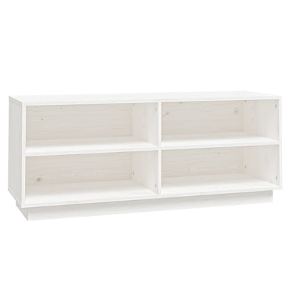 Berkfield Shoe Cabinet White 110x34x45 cm Solid Wood Pine