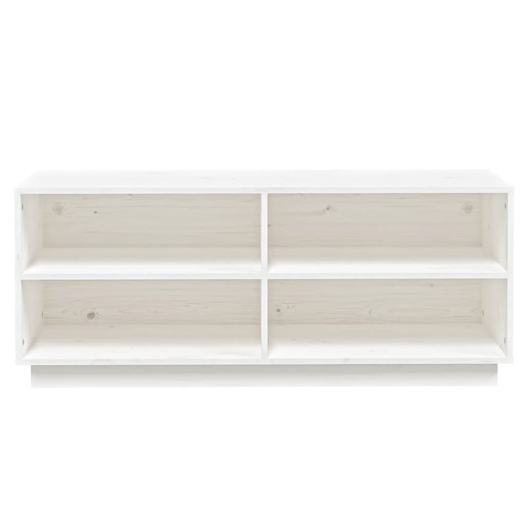 Berkfield Shoe Cabinet White 110x34x45 cm Solid Wood Pine