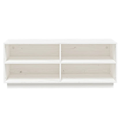 Berkfield Shoe Cabinet White 110x34x45 cm Solid Wood Pine