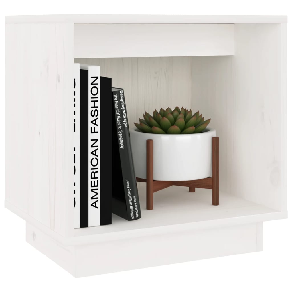 Berkfield Bedside Cabinet White 40x30x40 cm Solid Wood Pine
