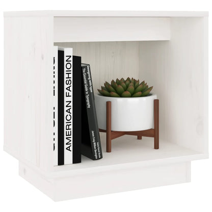Berkfield Bedside Cabinet White 40x30x40 cm Solid Wood Pine