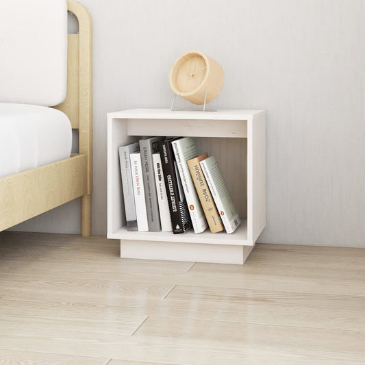 Berkfield Bedside Cabinet White 40x30x40 cm Solid Wood Pine