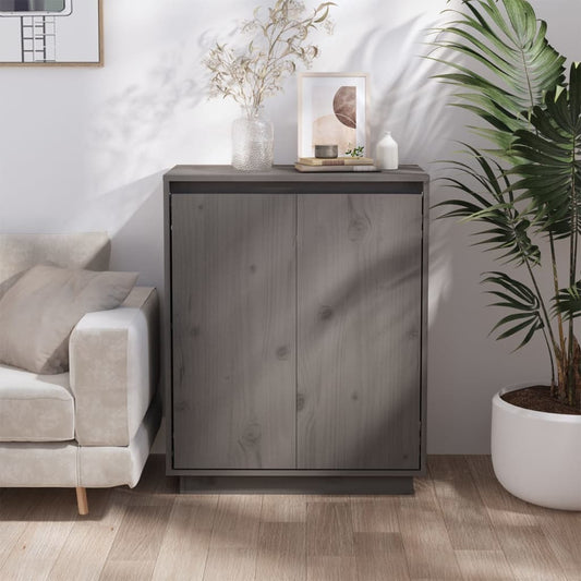 Berkfield Sideboard Grey 60x34x75 cm Solid Wood Pine