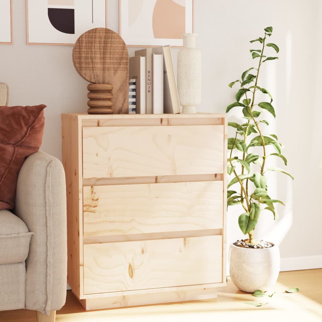 Berkfield Sideboard 60x34x75 cm Solid Wood Pine