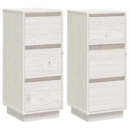 Berkfield Sideboards 2 pcs White 32x34x75 cm Solid Wood Pine