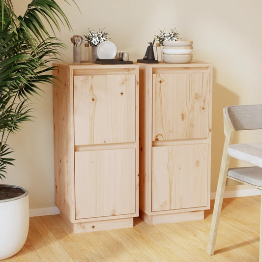 Berkfield Sideboards 2 pcs 31.5x34x75 cm Solid Wood Pine