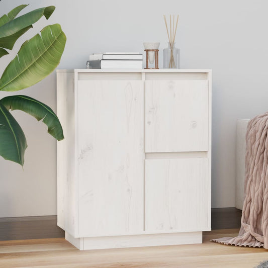 Berkfield Sideboard White 60x34x75 cm Solid Wood Pine