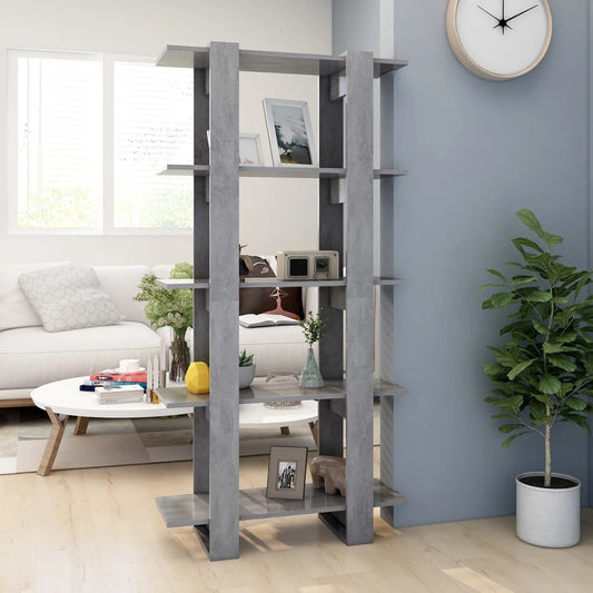 Berkfield Book Cabinet/Room Divider Concrete Grey 80x30x160 cm Engineered Wood