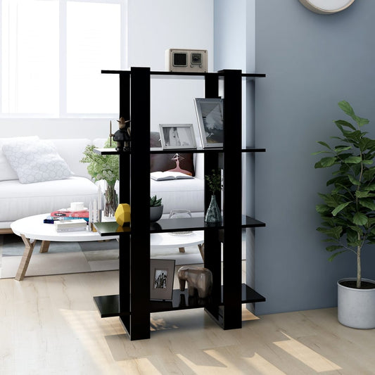 Berkfield Book Cabinet/Room Divider Black 80x30x123.5 cm