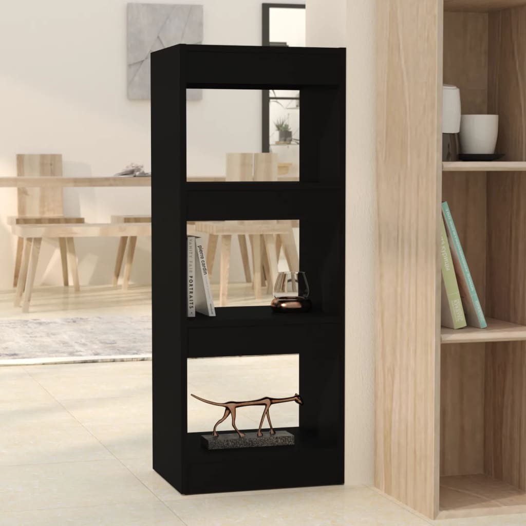 Berkfield Book Cabinet/Room Divider Black 40x30x103 cm Engineered Wood